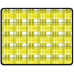 Yellow Plaid Pattern Double Sided Fleece Blanket (medium)  by Valentinaart