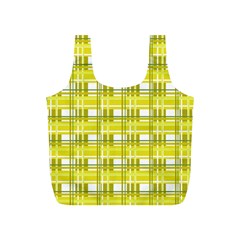 Yellow Plaid Pattern Full Print Recycle Bags (s)  by Valentinaart