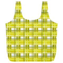 Yellow Plaid Pattern Full Print Recycle Bags (l)  by Valentinaart