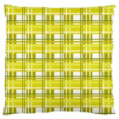 Yellow Plaid Pattern Large Flano Cushion Case (one Side) by Valentinaart