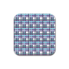 Decorative Plaid Pattern Rubber Square Coaster (4 Pack)  by Valentinaart