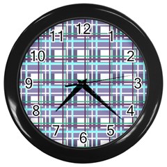 Decorative Plaid Pattern Wall Clocks (black) by Valentinaart