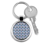 Decorative plaid pattern Key Chains (Round)  Front