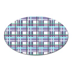 Decorative Plaid Pattern Oval Magnet