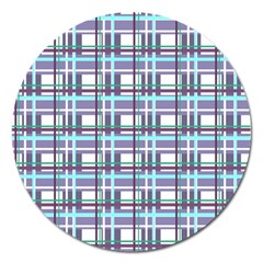 Decorative Plaid Pattern Magnet 5  (round) by Valentinaart