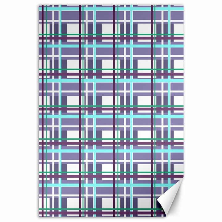 Decorative plaid pattern Canvas 12  x 18  