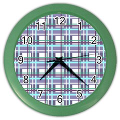 Decorative Plaid Pattern Color Wall Clocks by Valentinaart