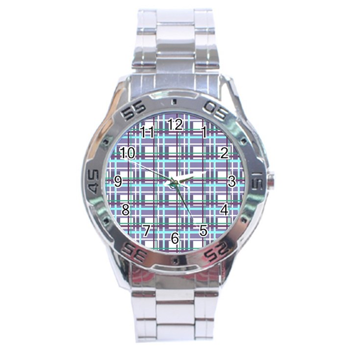 Decorative plaid pattern Stainless Steel Analogue Watch