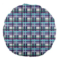 Decorative Plaid Pattern Large 18  Premium Flano Round Cushions by Valentinaart