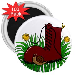 Boot In The Grass 3  Magnets (100 Pack)