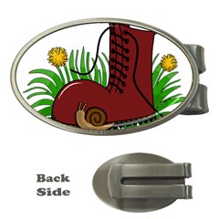 Boot In The Grass Money Clips (oval)  by Valentinaart