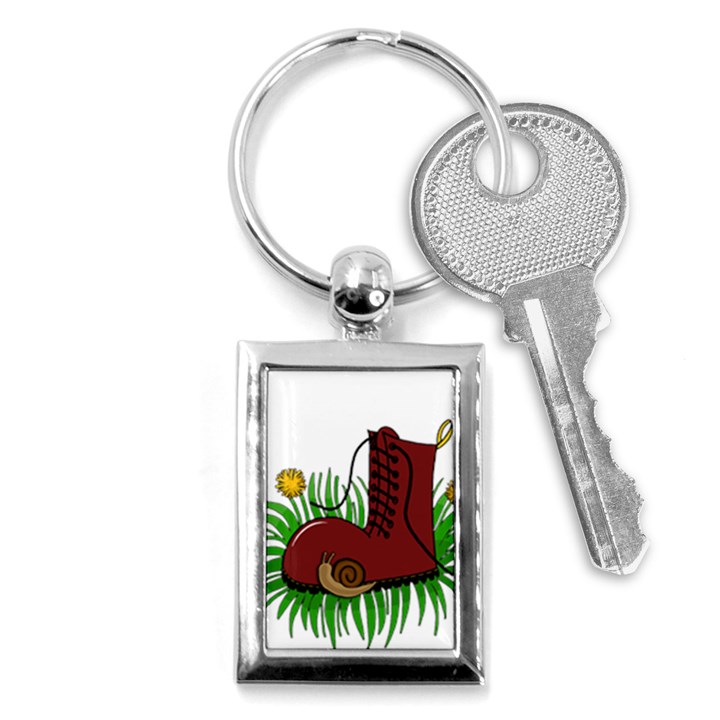 Boot in the grass Key Chains (Rectangle) 