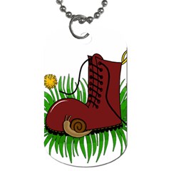 Boot In The Grass Dog Tag (one Side) by Valentinaart