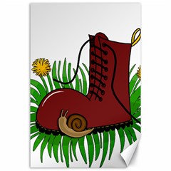 Boot In The Grass Canvas 24  X 36  by Valentinaart