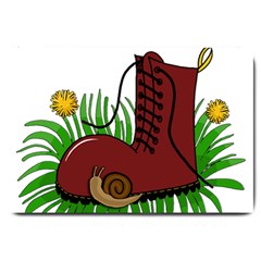 Boot In The Grass Large Doormat  by Valentinaart