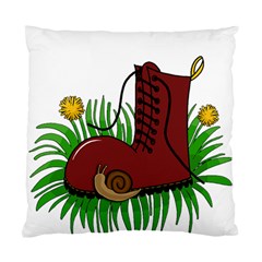 Boot In The Grass Standard Cushion Case (one Side) by Valentinaart