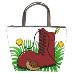 Boot In The Grass Bucket Bags by Valentinaart