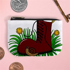 Boot In The Grass Mini Coin Purses by Valentinaart