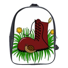 Boot In The Grass School Bags(large)  by Valentinaart