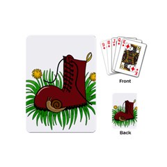 Boot In The Grass Playing Cards (mini)  by Valentinaart