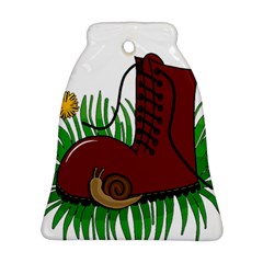 Boot In The Grass Bell Ornament (2 Sides) by Valentinaart