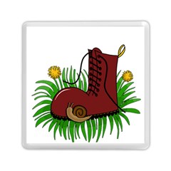 Boot In The Grass Memory Card Reader (square)  by Valentinaart