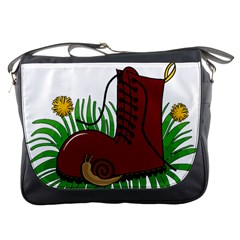 Boot In The Grass Messenger Bags by Valentinaart