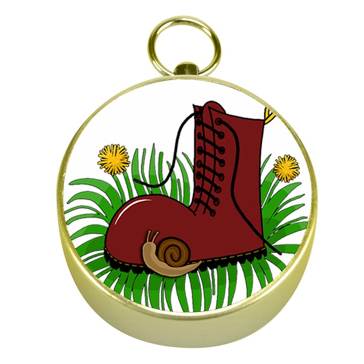 Boot in the grass Gold Compasses