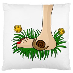 Barefoot In The Grass Large Cushion Case (one Side) by Valentinaart