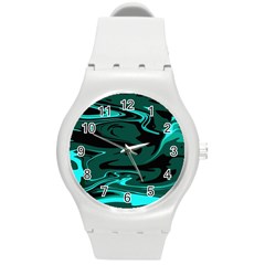 Hauntedlagoon Round Plastic Sport Watch (m) by designsbyamerianna