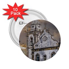 Exterior Facade Antique Colonial Church Olinda Brazil 2 25  Buttons (10 Pack)  by dflcprints