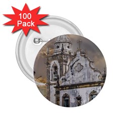 Exterior Facade Antique Colonial Church Olinda Brazil 2 25  Buttons (100 Pack)  by dflcprints