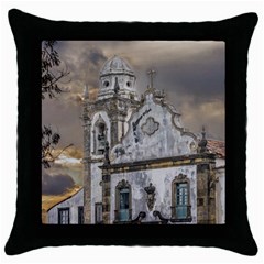 Exterior Facade Antique Colonial Church Olinda Brazil Throw Pillow Case (black) by dflcprints