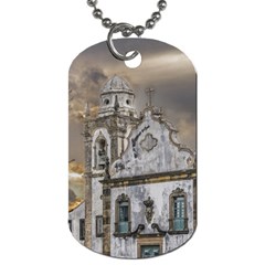 Exterior Facade Antique Colonial Church Olinda Brazil Dog Tag (one Side) by dflcprints