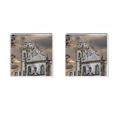 Exterior Facade Antique Colonial Church Olinda Brazil Cufflinks (square) by dflcprints