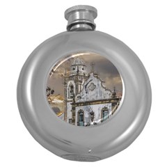 Exterior Facade Antique Colonial Church Olinda Brazil Round Hip Flask (5 Oz) by dflcprints