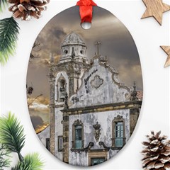 Exterior Facade Antique Colonial Church Olinda Brazil Oval Ornament (two Sides) by dflcprints