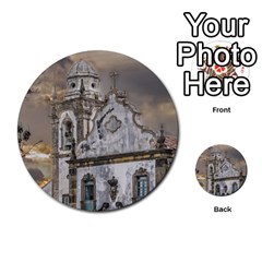 Exterior Facade Antique Colonial Church Olinda Brazil Multi-purpose Cards (round)  by dflcprints