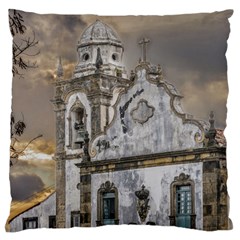 Exterior Facade Antique Colonial Church Olinda Brazil Large Cushion Case (one Side) by dflcprints