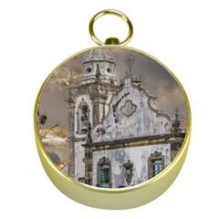 Exterior Facade Antique Colonial Church Olinda Brazil Gold Compasses by dflcprints