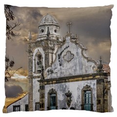 Exterior Facade Antique Colonial Church Olinda Brazil Large Flano Cushion Case (two Sides) by dflcprints