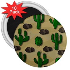 Cactuses 3  Magnets (10 Pack)  by Valentinaart