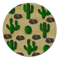 Cactuses Magnet 5  (round) by Valentinaart