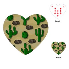 Cactuses Playing Cards (heart)  by Valentinaart