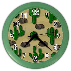 Cactuses Color Wall Clocks by Valentinaart