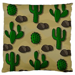 Cactuses Large Cushion Case (one Side) by Valentinaart