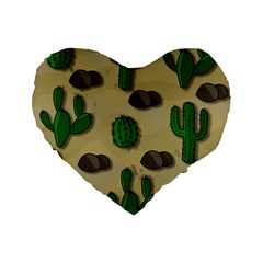 Cactuses Standard 16  Premium Heart Shape Cushions by Valentinaart