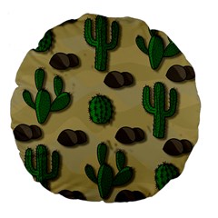 Cactuses Large 18  Premium Flano Round Cushions by Valentinaart