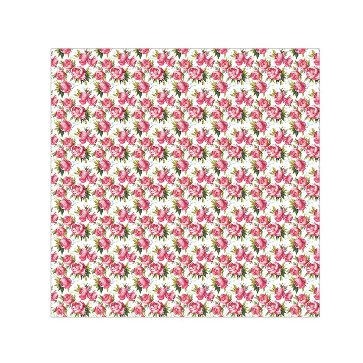 Gorgeous Pink Flower Pattern Small Satin Scarf (Square)