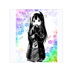 Shy Anime Girl Small Satin Scarf (square) by Brittlevirginclothing